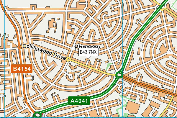B43 7NX map - OS VectorMap District (Ordnance Survey)