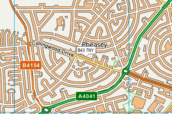 B43 7NY map - OS VectorMap District (Ordnance Survey)