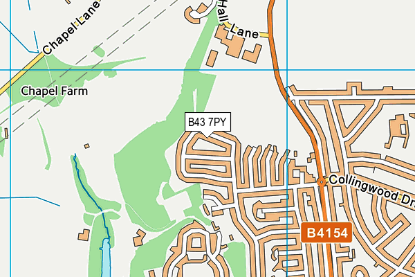 B43 7PY map - OS VectorMap District (Ordnance Survey)