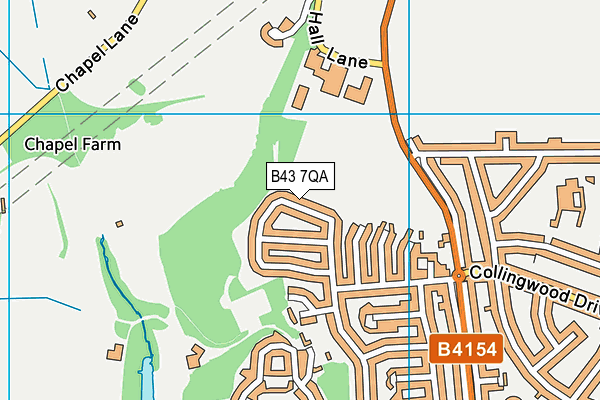 B43 7QA map - OS VectorMap District (Ordnance Survey)