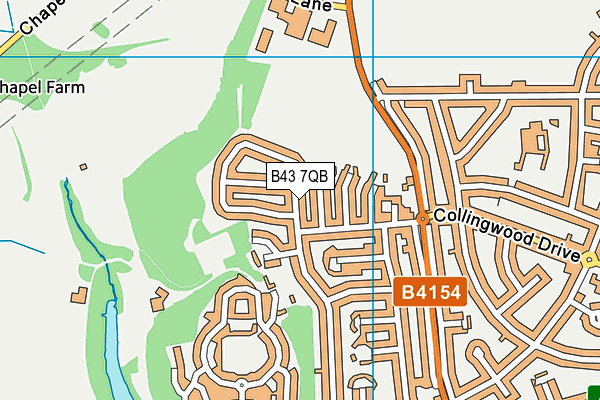 B43 7QB map - OS VectorMap District (Ordnance Survey)