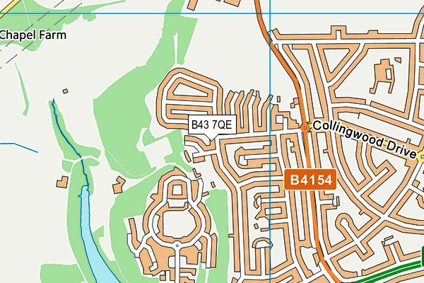 B43 7QE map - OS VectorMap District (Ordnance Survey)