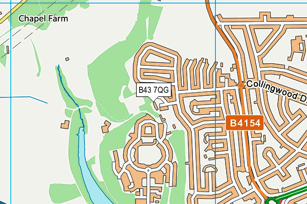 B43 7QG map - OS VectorMap District (Ordnance Survey)