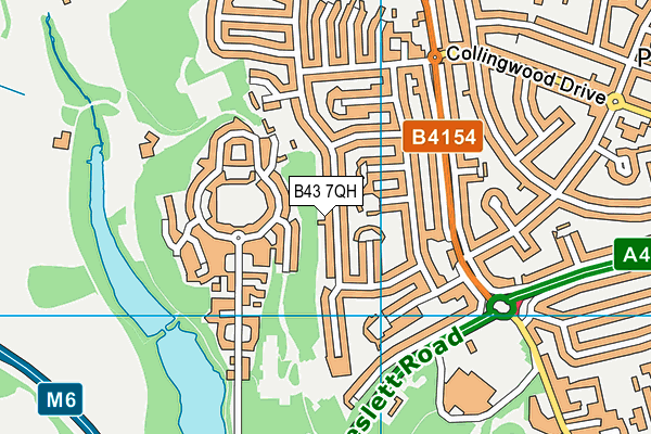 B43 7QH map - OS VectorMap District (Ordnance Survey)