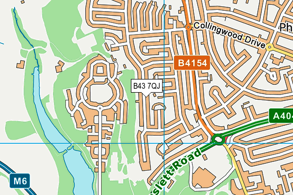 B43 7QJ map - OS VectorMap District (Ordnance Survey)