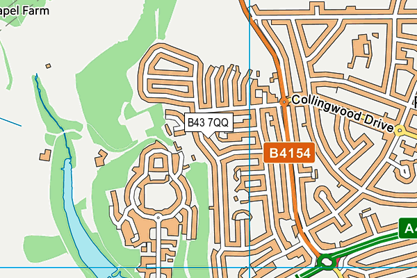B43 7QQ map - OS VectorMap District (Ordnance Survey)