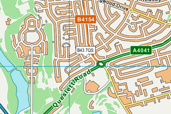 B43 7QS map - OS VectorMap District (Ordnance Survey)