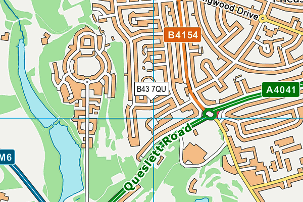 B43 7QU map - OS VectorMap District (Ordnance Survey)