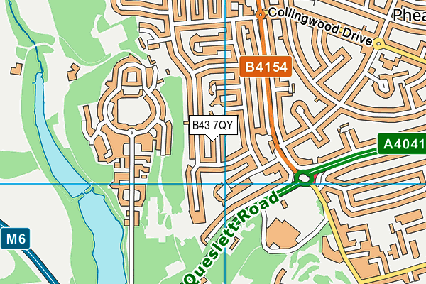 B43 7QY map - OS VectorMap District (Ordnance Survey)