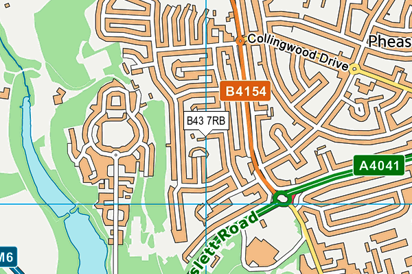 B43 7RB map - OS VectorMap District (Ordnance Survey)