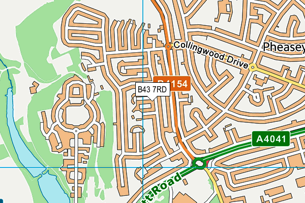 B43 7RD map - OS VectorMap District (Ordnance Survey)