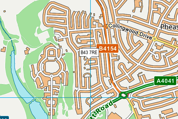 B43 7RE map - OS VectorMap District (Ordnance Survey)