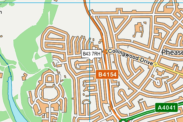 B43 7RH map - OS VectorMap District (Ordnance Survey)