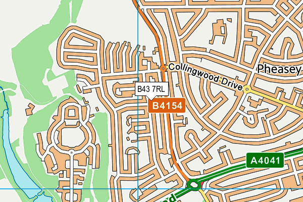 B43 7RL map - OS VectorMap District (Ordnance Survey)