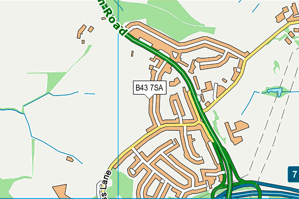 B43 7SA map - OS VectorMap District (Ordnance Survey)