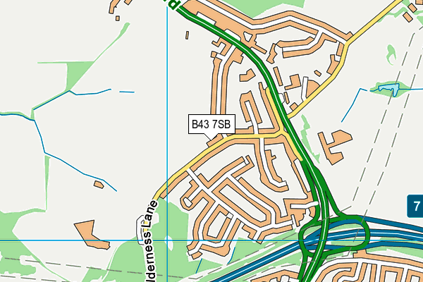 B43 7SB map - OS VectorMap District (Ordnance Survey)