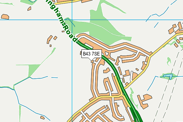 B43 7SE map - OS VectorMap District (Ordnance Survey)