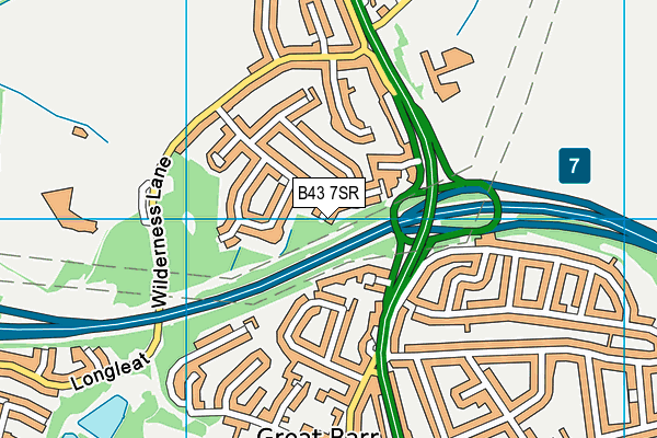 B43 7SR map - OS VectorMap District (Ordnance Survey)