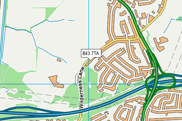 B43 7TA map - OS VectorMap District (Ordnance Survey)
