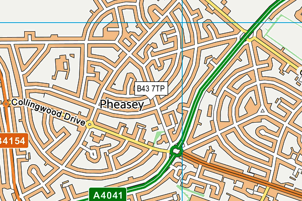 B43 7TP map - OS VectorMap District (Ordnance Survey)