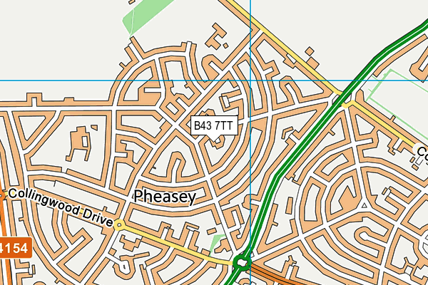 B43 7TT map - OS VectorMap District (Ordnance Survey)