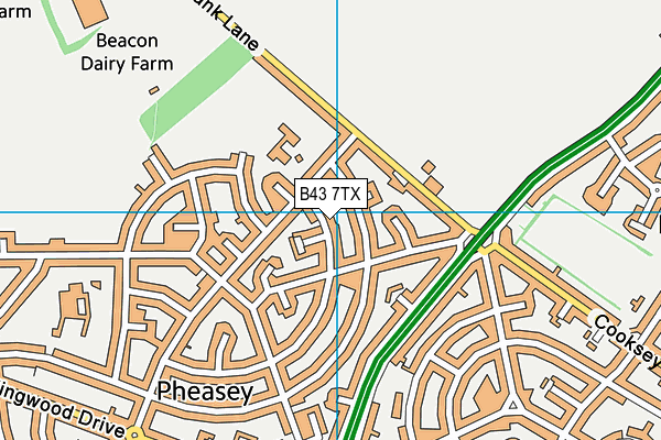 B43 7TX map - OS VectorMap District (Ordnance Survey)