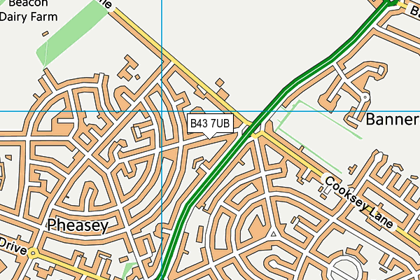 B43 7UB map - OS VectorMap District (Ordnance Survey)