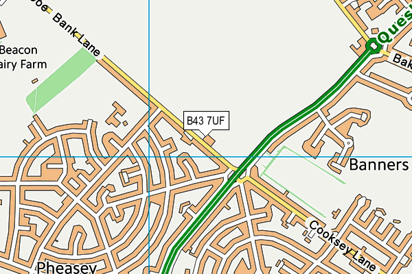 B43 7UF map - OS VectorMap District (Ordnance Survey)