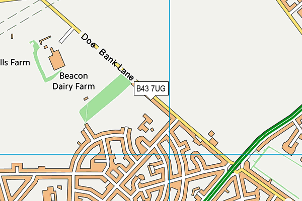 B43 7UG map - OS VectorMap District (Ordnance Survey)
