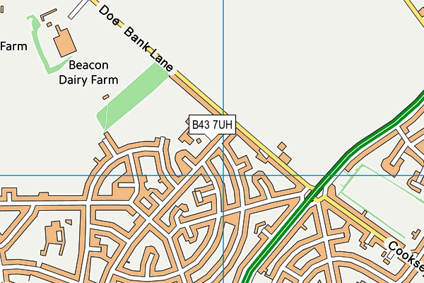 B43 7UH map - OS VectorMap District (Ordnance Survey)