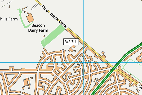 Meadow View JMI School map (B43 7UJ) - OS VectorMap District (Ordnance Survey)