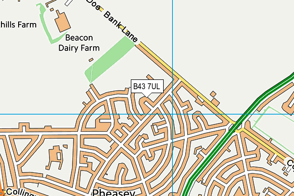 B43 7UL map - OS VectorMap District (Ordnance Survey)