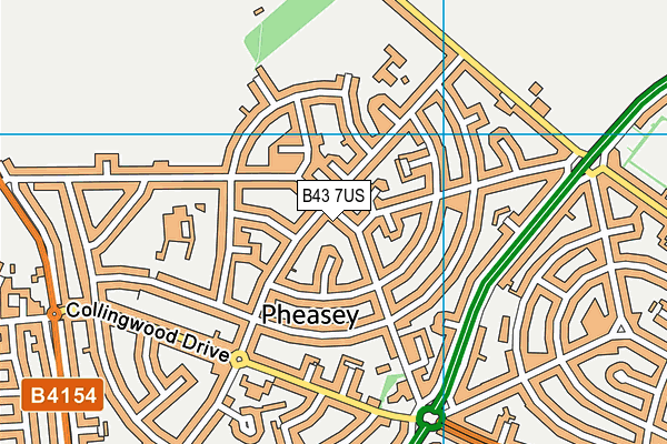 B43 7US map - OS VectorMap District (Ordnance Survey)