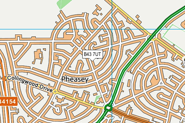 B43 7UT map - OS VectorMap District (Ordnance Survey)