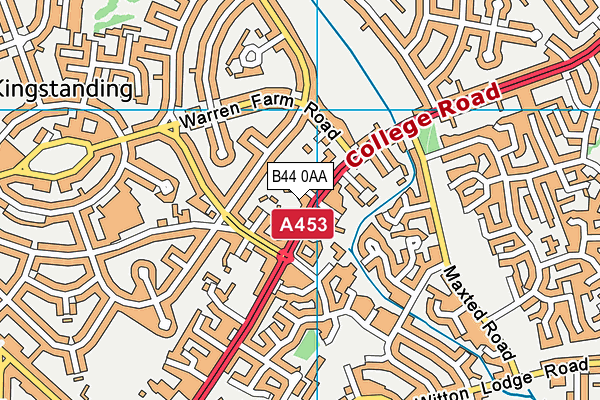 B44 0AA map - OS VectorMap District (Ordnance Survey)