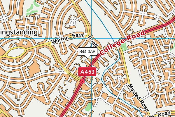 B44 0AB map - OS VectorMap District (Ordnance Survey)