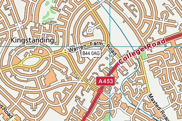 B44 0AG map - OS VectorMap District (Ordnance Survey)