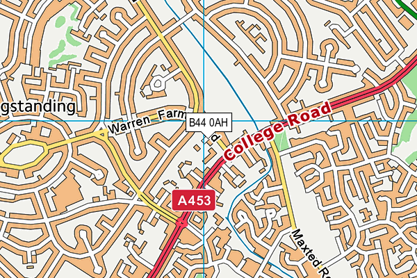 B44 0AH map - OS VectorMap District (Ordnance Survey)