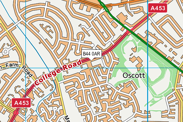 B44 0AR map - OS VectorMap District (Ordnance Survey)