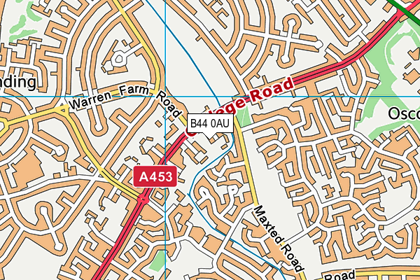B44 0AU map - OS VectorMap District (Ordnance Survey)