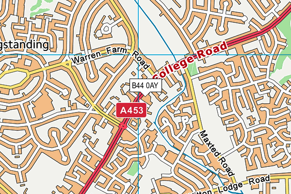 B44 0AY map - OS VectorMap District (Ordnance Survey)