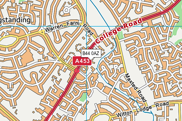 B44 0AZ map - OS VectorMap District (Ordnance Survey)