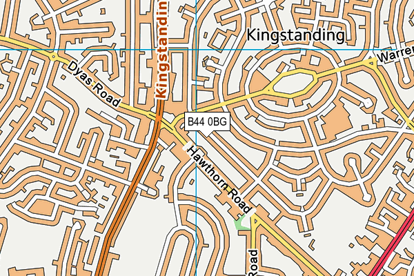 B44 0BG map - OS VectorMap District (Ordnance Survey)