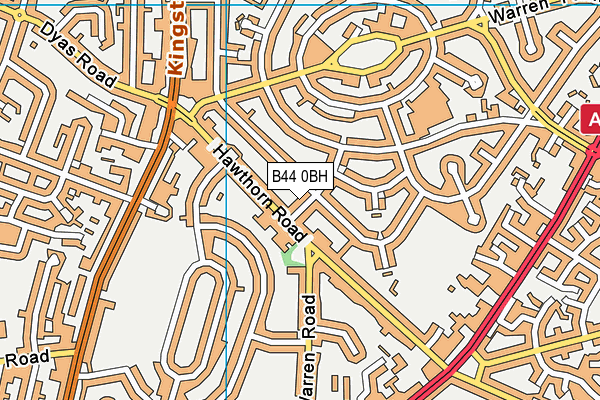 B44 0BH map - OS VectorMap District (Ordnance Survey)