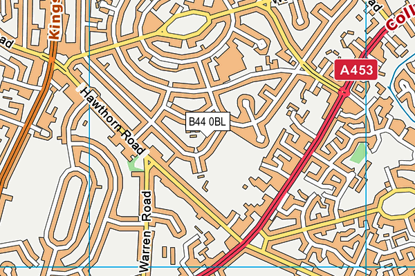 B44 0BL map - OS VectorMap District (Ordnance Survey)