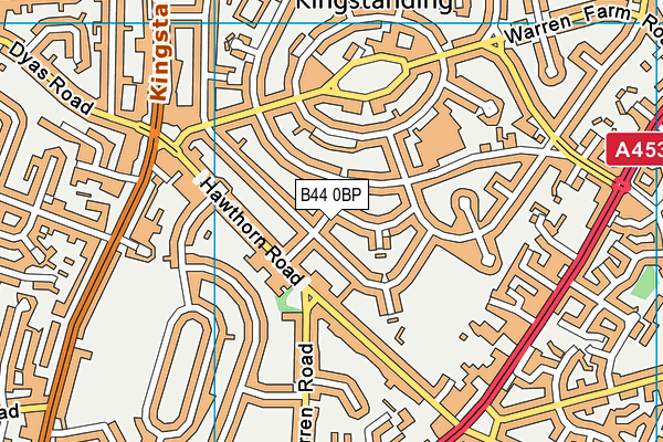 B44 0BP map - OS VectorMap District (Ordnance Survey)