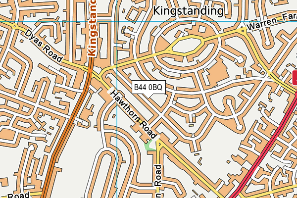 B44 0BQ map - OS VectorMap District (Ordnance Survey)