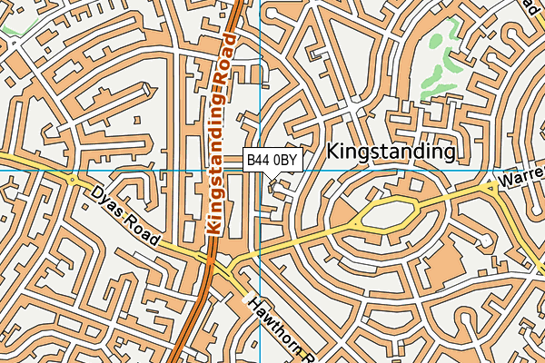 B44 0BY map - OS VectorMap District (Ordnance Survey)