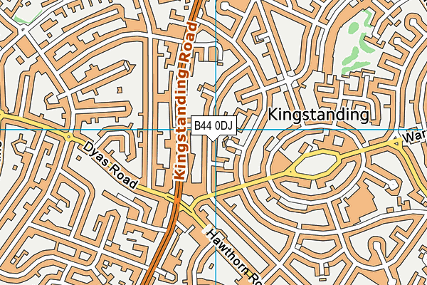 B44 0DJ map - OS VectorMap District (Ordnance Survey)