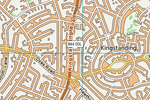 B44 0DL map - OS VectorMap District (Ordnance Survey)